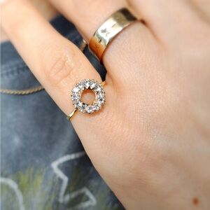 Vintage 9ct Gold & Paste Halo Ring UK H US 4 EU 46